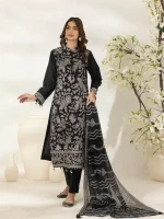 Unstitched 3Pc Embroidered Cambric Dress Salitex UNS7MI105UT - Image 3