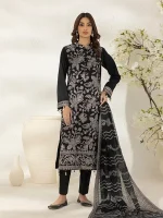 Unstitched 3Pc Embroidered Cambric Dress Salitex UNS7MI105UT - Image 4