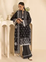 Unstitched 3Pc Embroidered Lawn Dress Salitex SSW6U3P361UT - Image 3