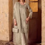 Stitched 4Pc Embroidered Organza Dress Guzel Sitara Noori