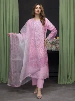 Stitched Embroidered Organza Dress Feiona Zainab Fazlani 05 - Image 3