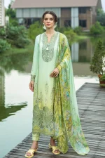 Unstitched 3 Piece Luxury Embroidered Lawn Dress Mushq Solace Unione - Image 11
