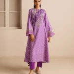 Unstitched 3Pc Embroidered Purple Dobby Dress by Sapphire