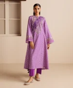 Unstitched 3Pc Embroidered Purple Dobby Dress by Sapphire