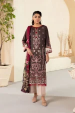 Unstitched 3Pc Printed Embroidered Lawn Dress Mashaal by Ramsha 1309