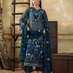 Unstitched 3Pc Embroidered Chiffon Dress Zebtan Zurgul 07