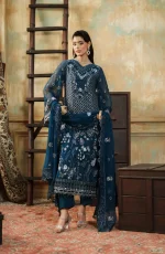 Unstitched 3Pc Embroidered Chiffon Dress Zebtan Zurgul 07