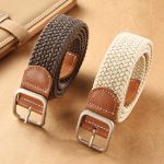 Internet Popular Square Buckle Punch-Free Women's Canvas Belt Men's Casual Elastic Elastic Pin Buckle Belt Wholesale