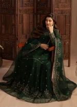 Bottle Green Chiffon Lehenga by Mohagni – AVR0033 - Image 2