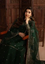 Bottle Green Chiffon Lehenga by Mohagni – AVR0033 - Image 4