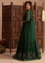 Bottle Green Chiffon Lehenga by Mohagni – AVR0033 - Image 5
