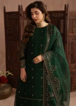 Bottle Green Chiffon Lehenga by Mohagni – AVR0033 - Image 6
