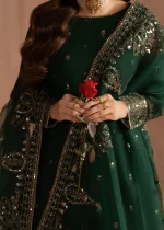 Bottle Green Chiffon Lehenga by Mohagni – AVR0033 - Image 9