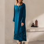 Linen Kurta Set in Teal – Elegant & Comfortable Daily Wear