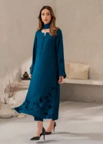 Linen Kurta Set in Teal – Elegant & Comfortable Daily Wear - Image 4