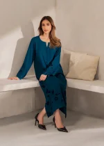 Linen Kurta Set in Teal – Elegant & Comfortable Daily Wear - Image 5