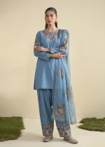 💙 Sky Blue Lawn Kurta Set – Summer Ready Elegance 💙 - Image 3