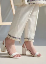 Off-White Embroidered Lawn Kurta Set – Minimal & Elegant - Image 4