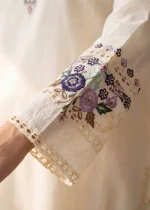 Off-White Embroidered Lawn Kurta Set – Minimal & Elegant - Image 5