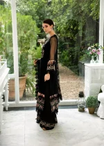 Organza Unstitched in Black by Meeral Luxe - Image 4