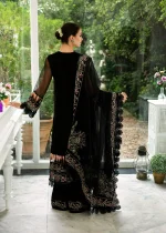 Organza Unstitched in Black by Meeral Luxe - Image 2