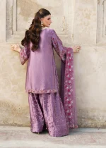 Elegant Silk Kurta Set in Purple – Wedding Ready Look - Image 5