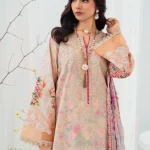 Peach Pink Lawn Kurta Set – Elegant Summer Collection