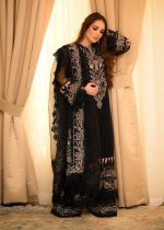 Organza Unstitched in Black by Meeral Luxe - Image 5