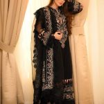 Organza Unstitched in Black by Meeral Luxe