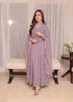 Chiffon Anarkali in Mauve Pink by Abaan Zohan – VCF2514 - Image 5