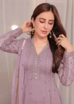 Chiffon Anarkali in Mauve Pink by Abaan Zohan – VCF2514 - Image 7