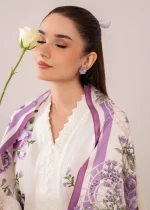 Lawn Kurta Set in White – Sahibas By Mirza | ECY9815 - Image 2