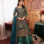 Teal Chiffon Lehenga – Bridal Glam by Haseens Official