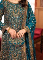 Teal Chiffon Lehenga – Bridal Glam by Haseens Official - Image 3