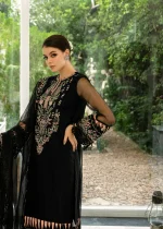 Organza Unstitched in Black by Meeral Luxe - Image 6