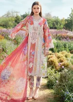 Lawn Kurta Set in Multi by Maria B - Image 7