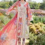 Lawn Kurta Set in Multi by Maria B