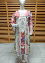 Lawn Kurta Set in Multi by Maria B - Image 3