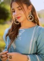 Powder Blue Cotton Kurta Set – Soft & Elegant Look - Image 4