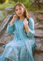 Powder Blue Cotton Kurta Set – Soft & Elegant Look - Image 5
